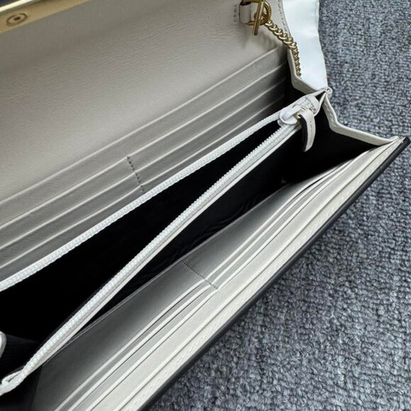 GUCCI Padlock Wallet On Chain Brown&White Canvas Tote 550-071525 - Picture 10 of 13